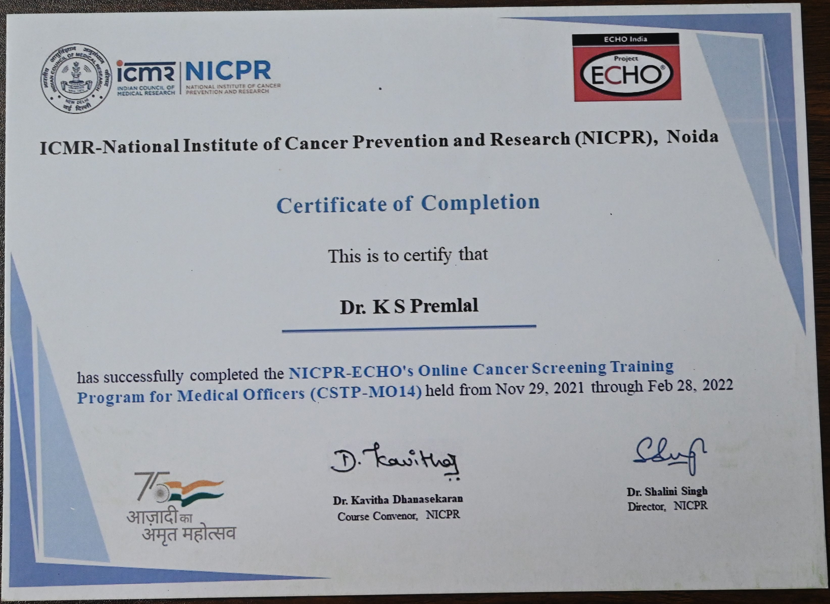 NICPR Cancer Screening Training